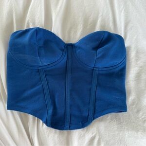 SHEIN Blue Strapless Crop Top